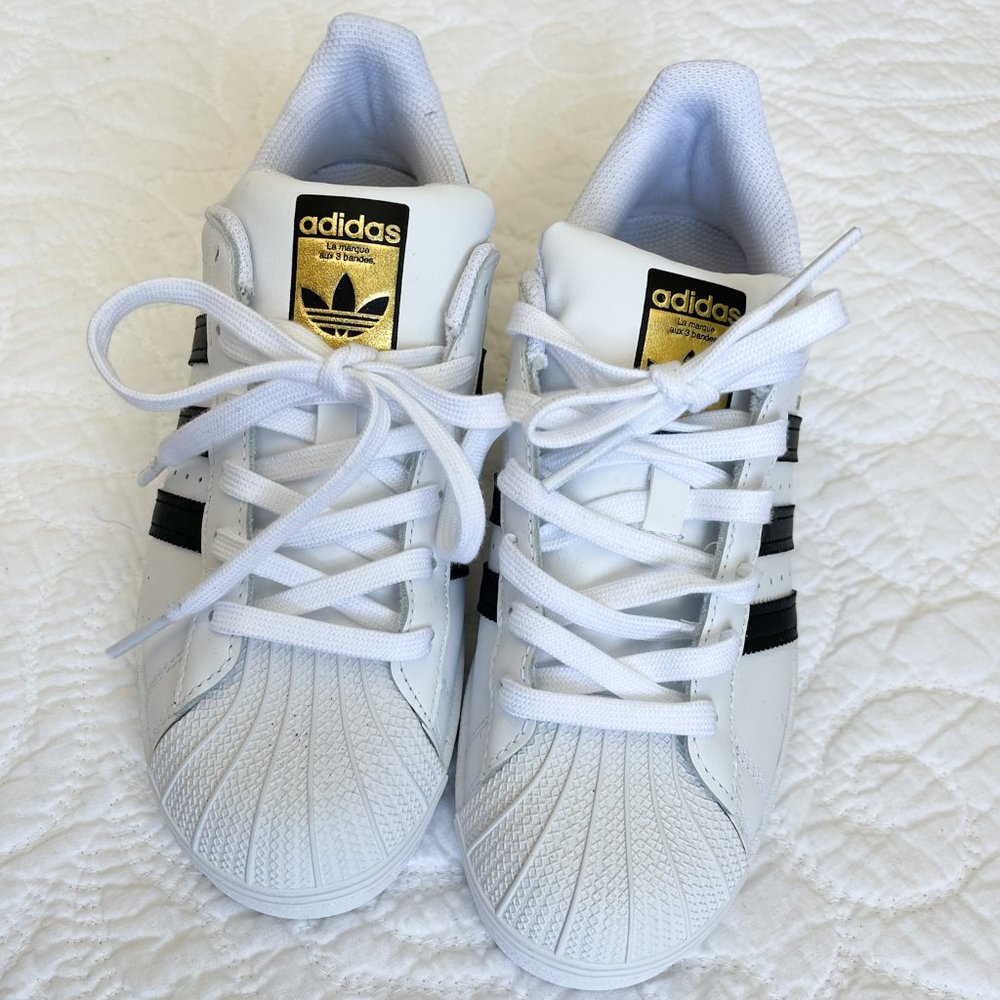 ADIDAS Superstar white leather runners